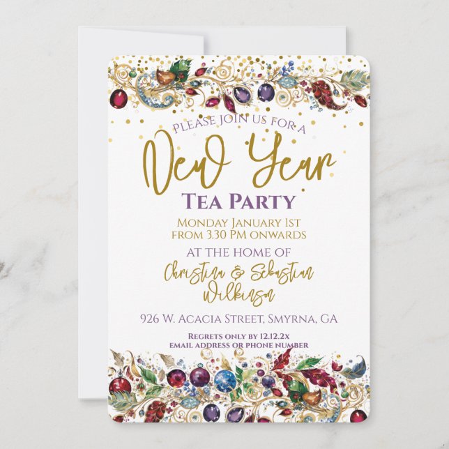 New Year Tea Party Invitation (Front)