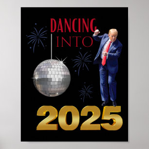 New Year Trump Dancing 2025 Mega Funny Party Count Poster