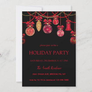 New Year Vintage ornaments Invitation