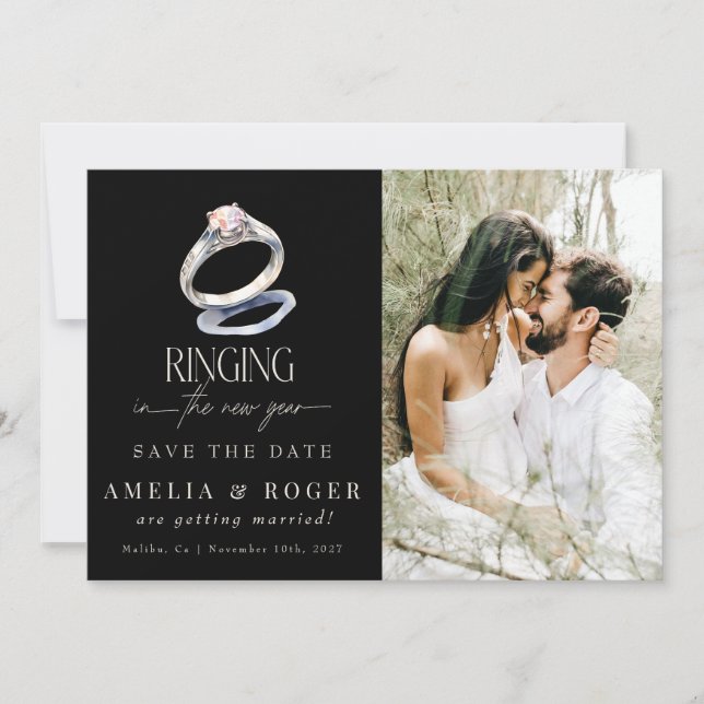 New Year Wedding | Save the Date Photo Invitation (Front)