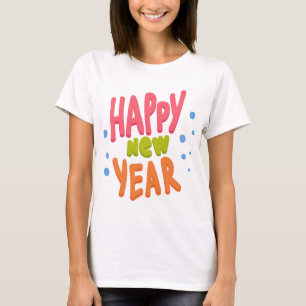 New Year White T-shirt for Women