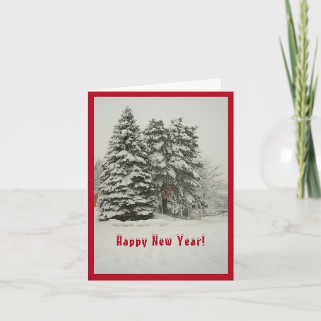 New Year Winter's Wonderland of snow Card (Front)