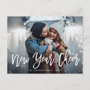 NEW YEAR WISHES   Brush script greeting card