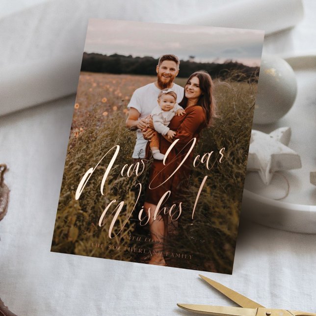 New Year Wishes Minimal Elegant Script Photo (Creator Uploaded)