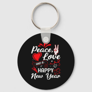 New Year Wishes, Peace, Love, Happy New Year, New  Key Ring