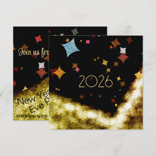 new year with gold & confettis invitation ( 2026 )