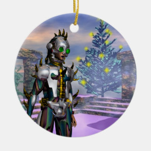 NEW YEAR'EVE OF A CYBORG DROPPED FROM THE FUTURE CERAMIC TREE DECORATION