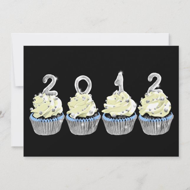 New year's 2012 cupcake invitation (Front)