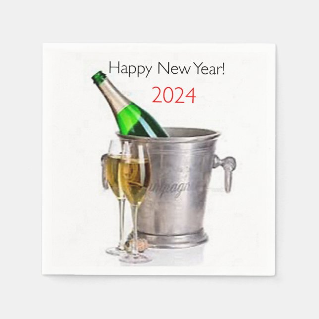 New Year's 2024 Cocktail Napkins (Front)