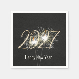 New Years 2027 Party Sparklers Napkin