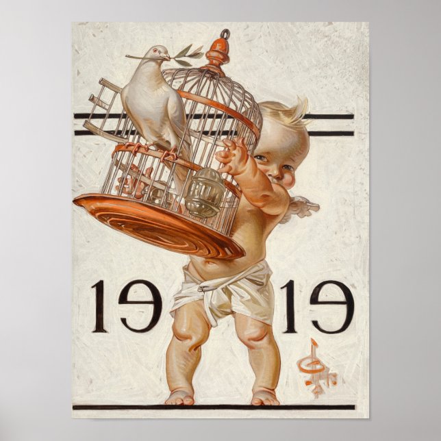 New Year's Baby, 1919 by J. C. Leyendecker Poster (Front)