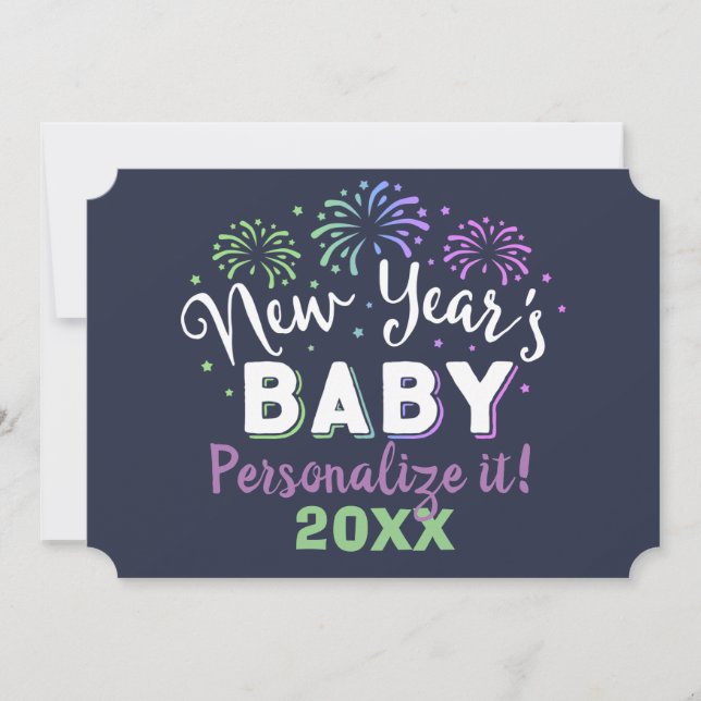 New Year's Baby Announcement (Front)