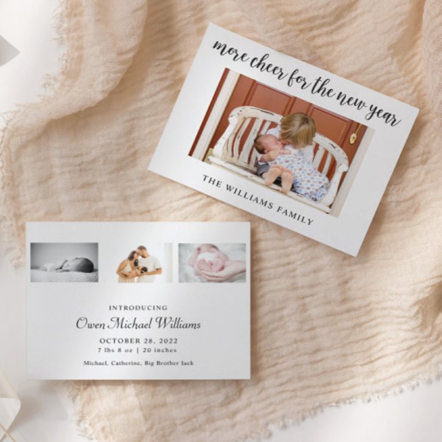 New Years Baby Budget Birth Announcement Card (Creator Uploaded)