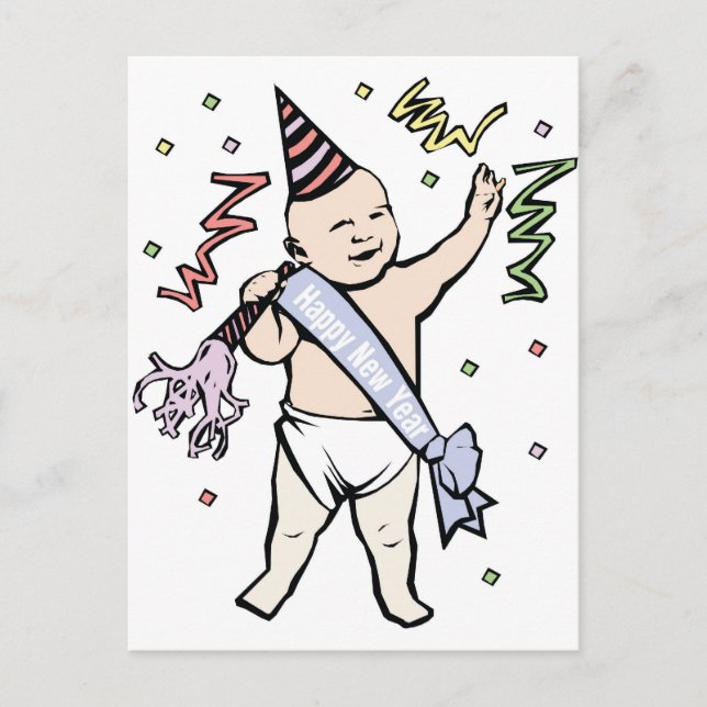 NEW YEAR'S BABY HOLIDAY POSTCARD (Front)