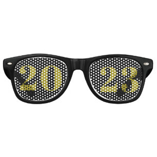New Year's Black and Gold Party Sunglasses