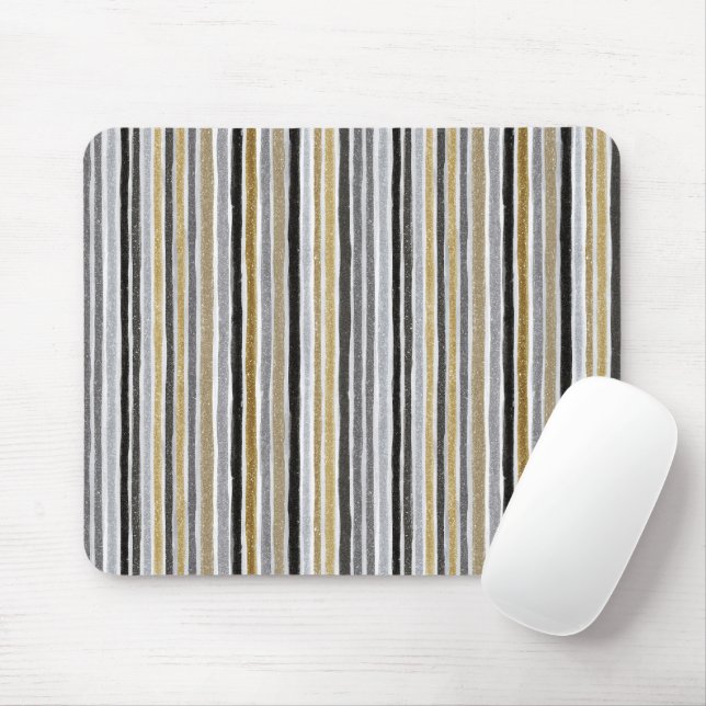 New Year's Blue Gold Black Stripes Mouse Pad (With Mouse)
