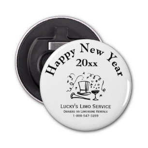 New Years Business Advertisment Memento Bottle Opener
