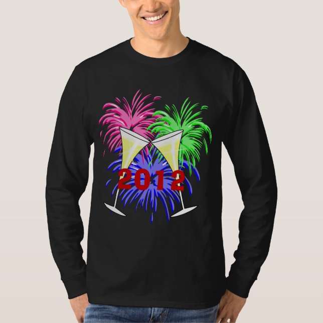 New Year's Champagne And Fire Works Shirt (Front)