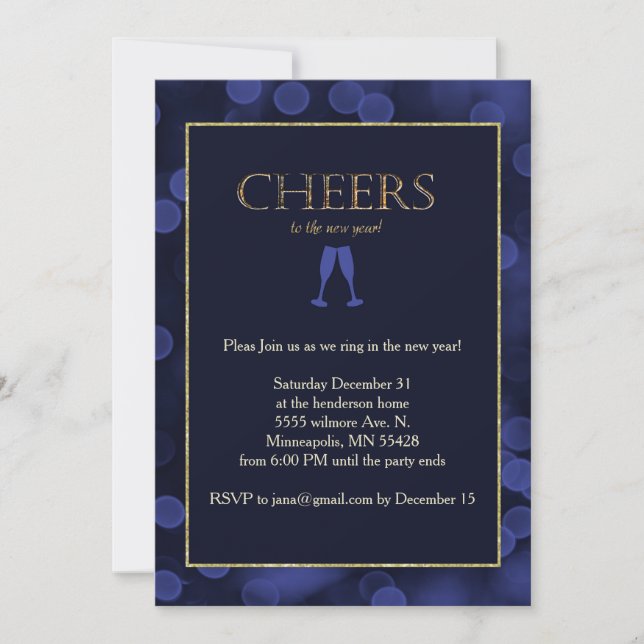 New Years Cheer Invitation (Front)