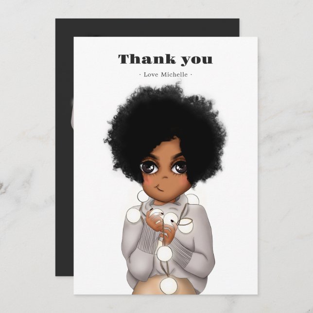 New Year's/Christmas Birthday Thank You Card (Front/Back)