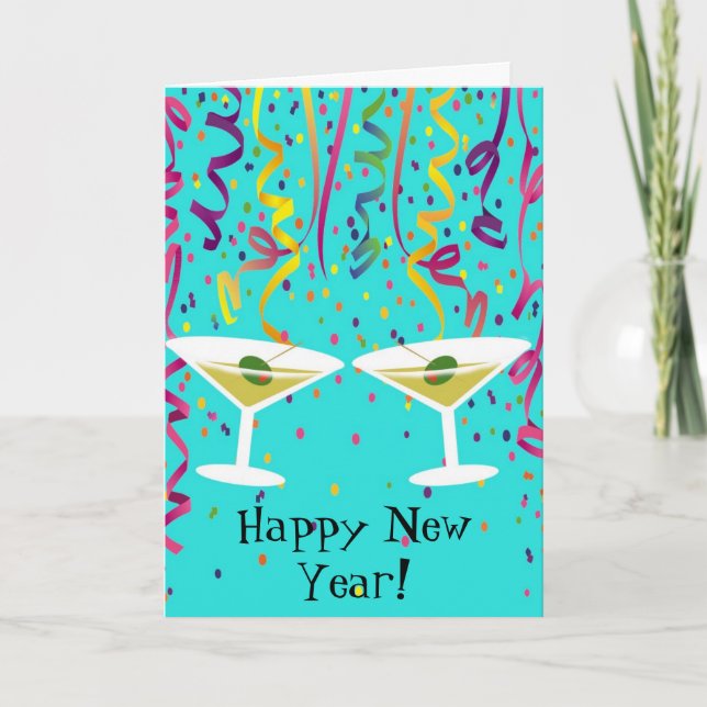 New Year's Confetti Holiday Card (Front)