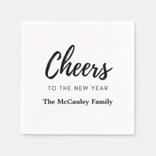 New Years Custom Family Name Text Napkin
