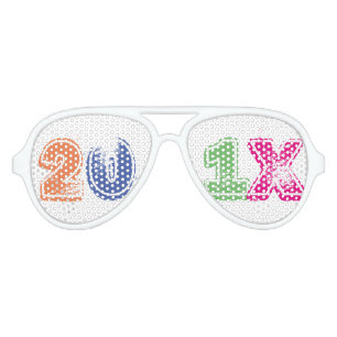 New Years Customisable Multi Coloured Lens Aviator Sunglasses