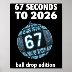 New Year's Day Ball Drop Countdown Funny Brainrot Poster