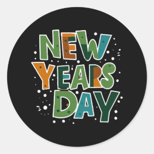 New Year's Day Classic Round Sticker