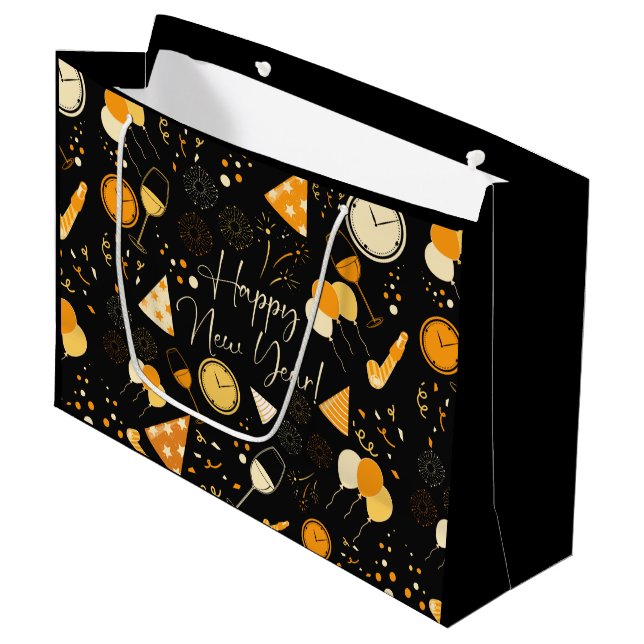 New Year's Day  Large Gift Bag (Front Angled)