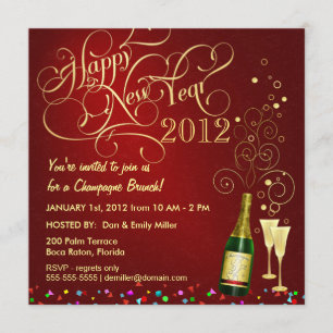New Year's Day Party - Champagne Brunch Invitation