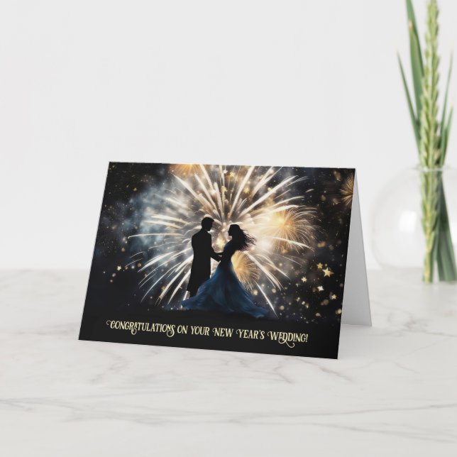 New Years Day Wedding Congratulations Holiday Card (Front)