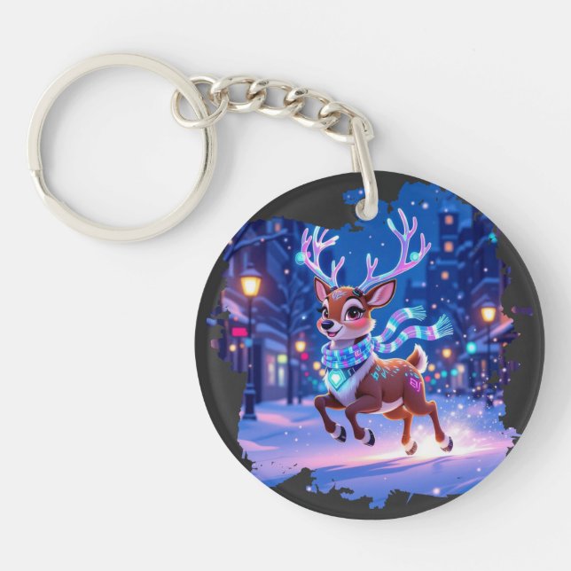 New Year's deer  Key Ring (Front)
