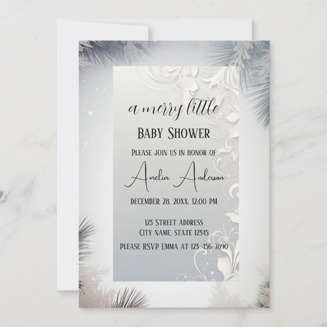 New Year's Design Gold Elegant Baby Shower Invitation (Front)