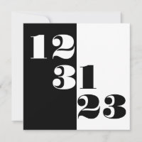 New Year's Eve 2023 123123 B&W Square Invitation