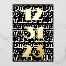 New Year's Eve 2023 One Two Three 123123 Black