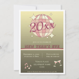 New years eve 2025 pink gold fun party Invitation 