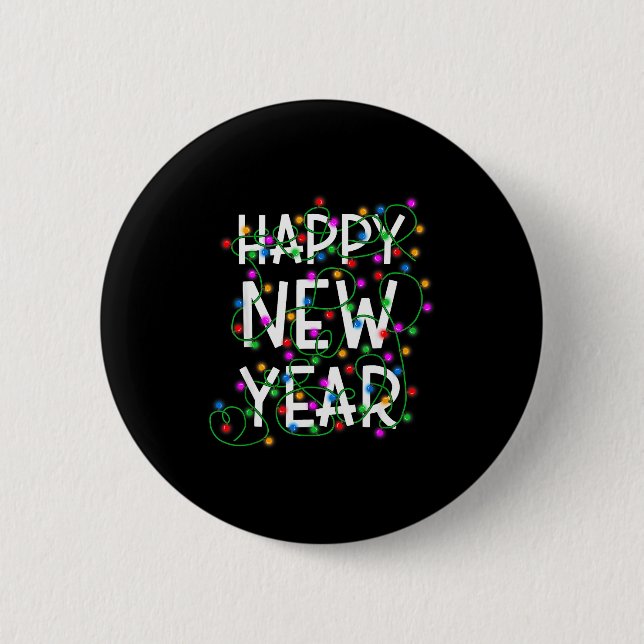 New Year's Eve 2026 Family Happy New Year Happy Ch 6 Cm Round Badge (Front)