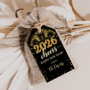 New Year's Eve 2026 Party Gold & Black Gift Tags