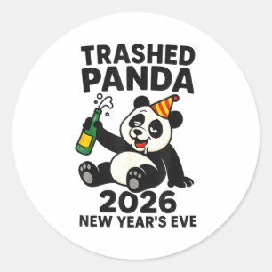 New Years Eve 2026 Trashed Panda Premium  Classic Round Sticker
