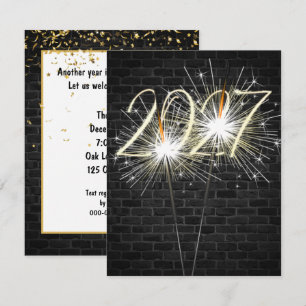 New Years Eve 2027 Party Sparklers Invitation