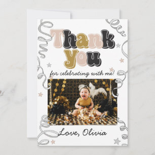 New Years Eve Birthdayt Thank You Photo Card