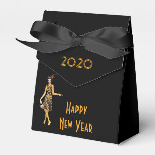 New Year's Eve black gold 1920's art deco Favour Box