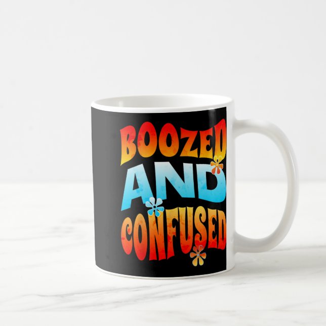New Years Eve Boozed And Confused Retro 2025 Adult Coffee Mug (Right)