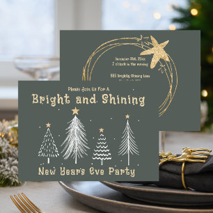 New Years Eve Bright and Shining Holiday Party Card