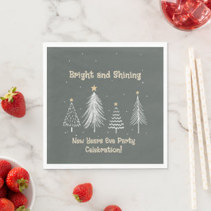 New Years Eve Bright and Shining Holiday Party Napkin