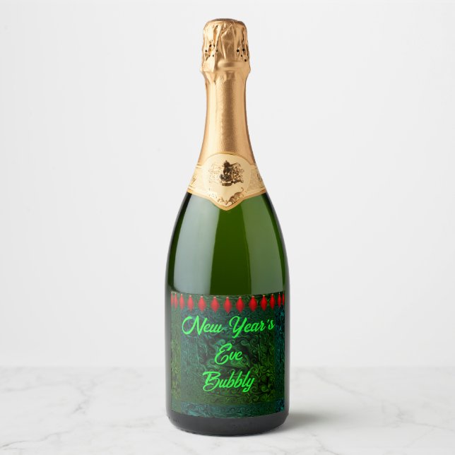 New Year's Eve Bubbly Sparkling Wine Label (Set of (Front)