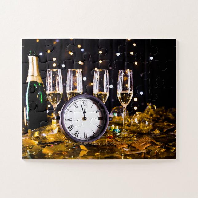 New Year's Eve celebration SlipperyJoe's champagne Jigsaw Puzzle (Horizontal)