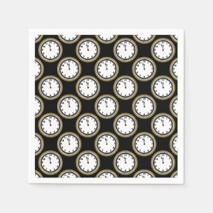 New Years Eve clock party paper napkins