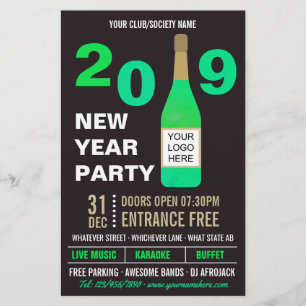 New Years Eve Club/Society Bash add Logo and Photo Flyer